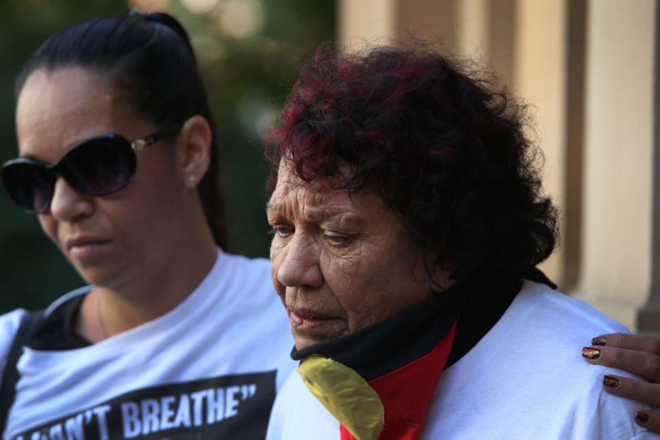 Leetona Dungay (R), whose son David died in Sydney's Long Bay jail in 2015, at Black Lives Matter protest in Sydney, Australia, on June 06, 2020.