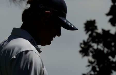 FILE PHOTO: Ernie Els of South Africa pauses on the second hole in third round play during the 2017 Masters golf tournament at Augusta National Golf Club in Augusta, Georgia, U.S., April 8, 2017. REUTERS/Jonathan Ernst