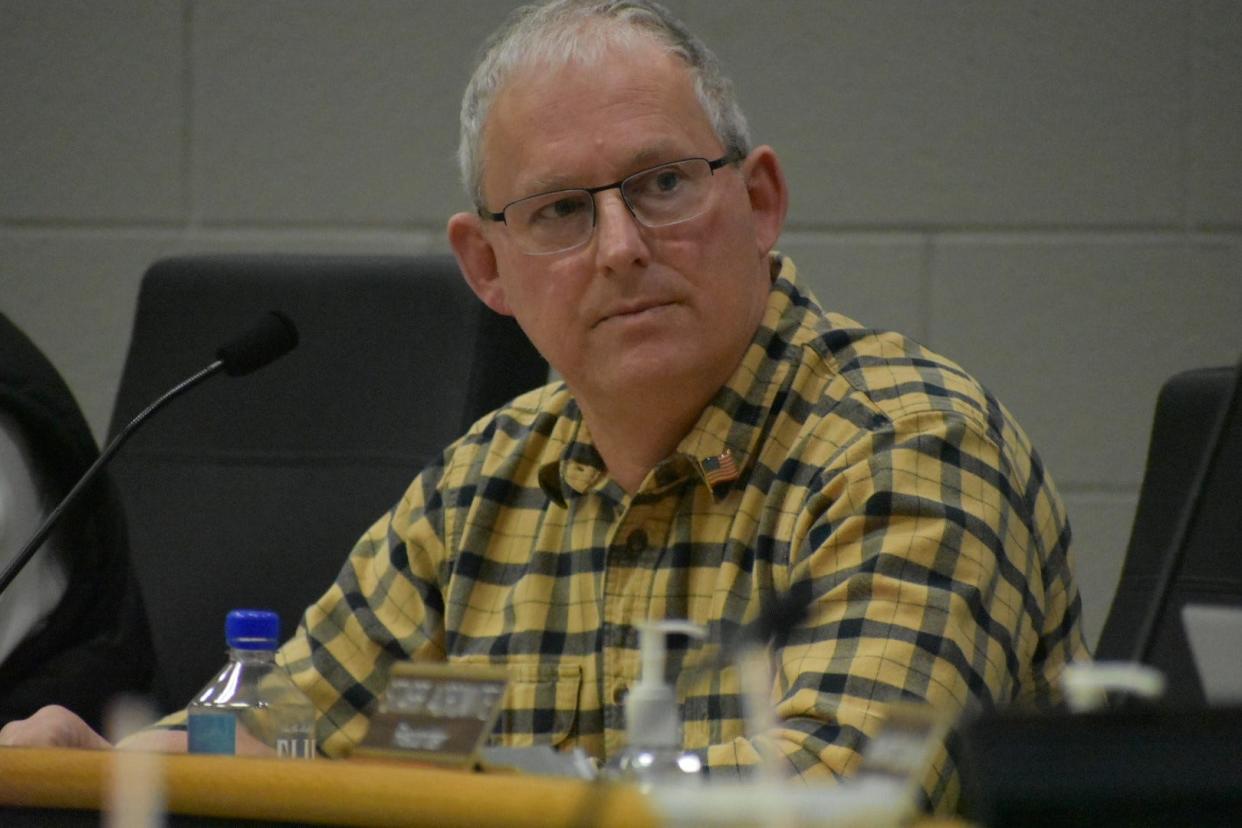 John Conely at the Brighton Area Schools board of education meeting on Jan. 9, 2023.