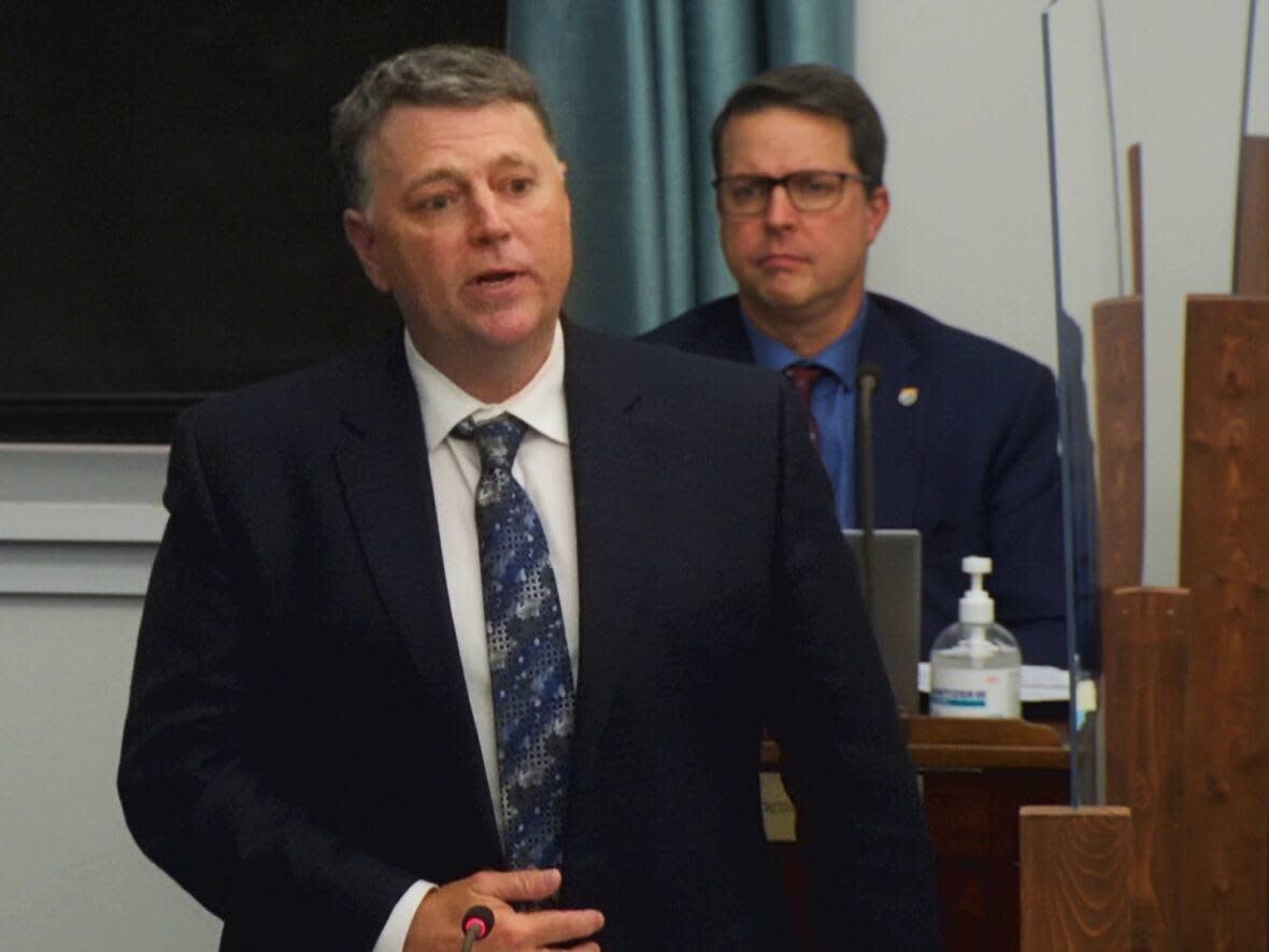 P.E.I. Premier Dennis King and his government were challenged over delays in launching a number of new health-care services. (P.E.I. Legislature - image credit)