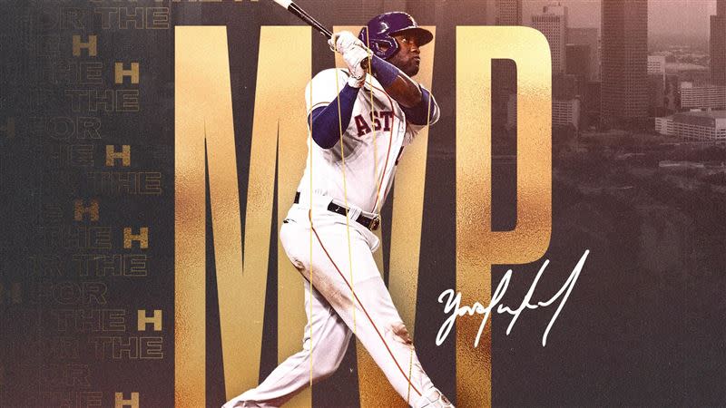 艾瓦瑞茲（Yordan Alvarez）拿下美聯冠軍賽MVP。（圖／翻攝自太空人推特）