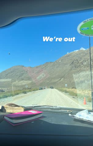 <p>Pauline Ducruet/ Instagram</p> Pauline Ducruet posted photos on her Instagram Story of her departure from Burning Man festival in Nevada after extreme rain caused floods.