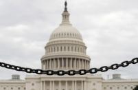 FILE PHOTO: A chain fence at the U.S. Capitol during the partial government shutdown in Washington