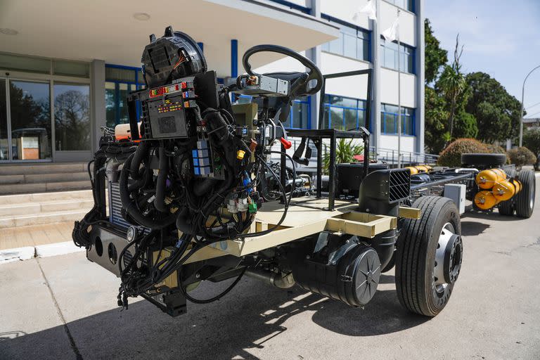 El chasis del Bus 170G21 que será fabricado en la planta de la automotriz en Córdoba.