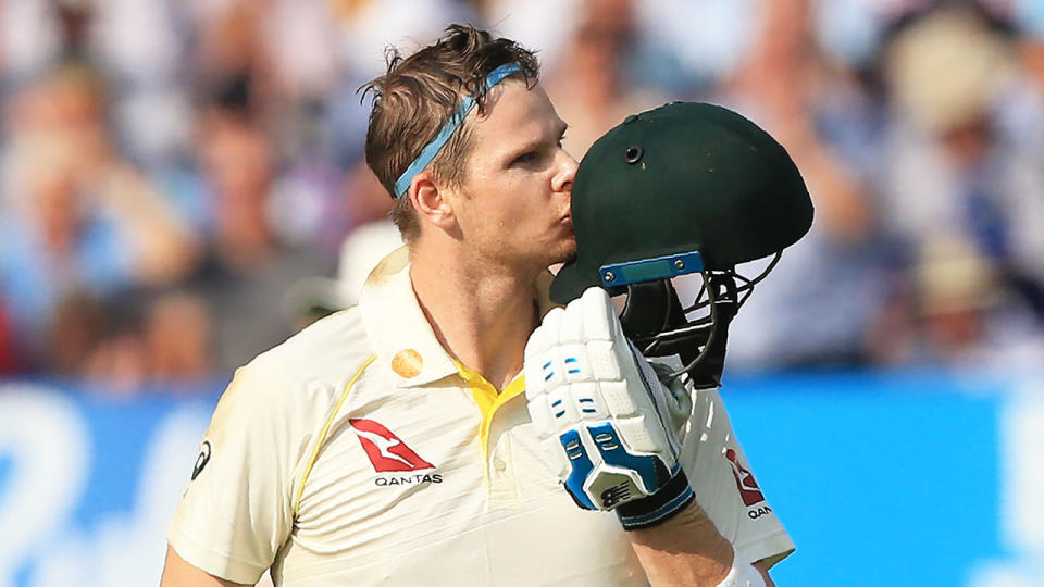 Pictured here, Steve Smith broke a 73-year record to become the fastest man to score 7000 Test runs.