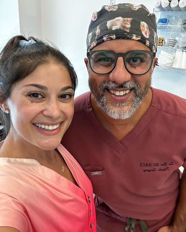 <p>Loren Brovarnik/Instagram</p> Loren Brovarnik with her plastic surgeon Dr. Dev Vibhakar