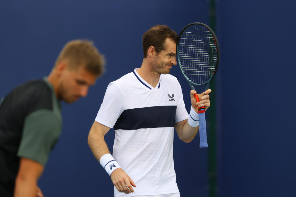 Andy Murray of Union Jacks reacts frustratingly during the tournament.