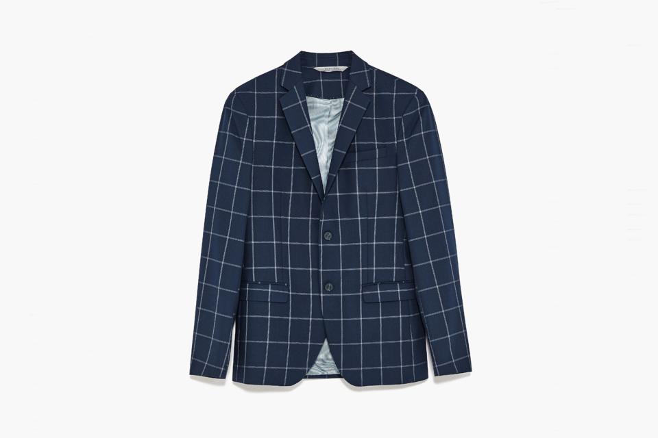 Zara windowpane check suit jacket