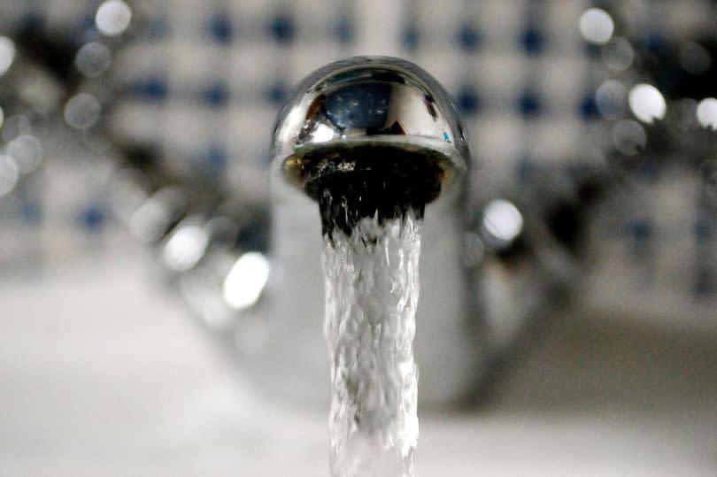 Water running from a household tap