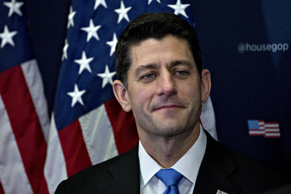 Speaker Paul Ryan (R-Wis.) told reporters Tuesday morning that he had "no concerns whatsoever" about the popularity of the tax bill. (Photo: Andrew Harrer/Bloomberg via Getty Images)