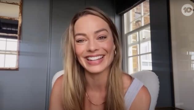 Margot Robbie appeared in a video message as Donna Freedman (Photo: Network 10)