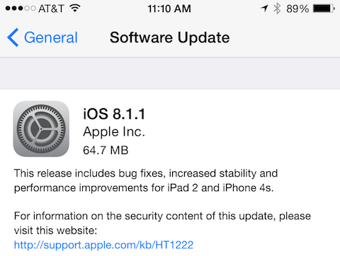 iOS 8.1.1 installer