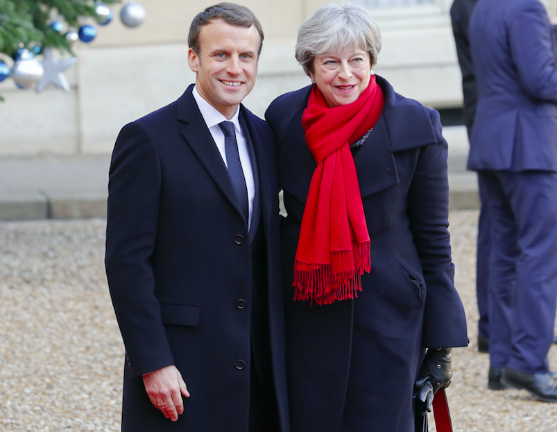 <em>Theresa May is hosting summit talks with French president Emmanuel Macron (Rex)</em>