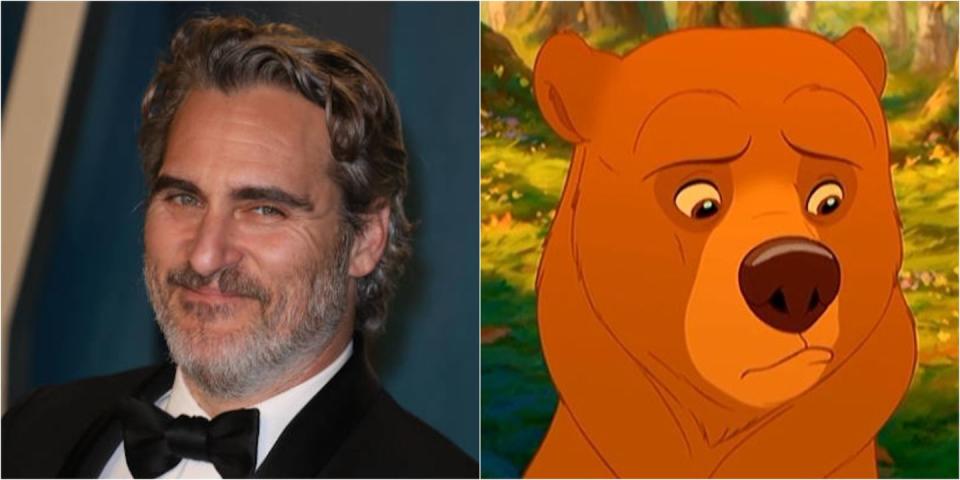 <p>As the main character in the 2003 flick, Joaquin Phoenix voiced an Inuit hunter who is magically transformed into a bear. Check out <a href="https://www.youtube.com/watch?v=HD4pEm8oTwk" rel="nofollow noopener" target="_blank" data-ylk="slk:this video;elm:context_link;itc:0;sec:content-canvas" class="link ">this video</a> of Phoenix getting annoyed with a reporter asking questions about it if you want to feel some awkwardness but also learn a little bit more about the film's production.</p>