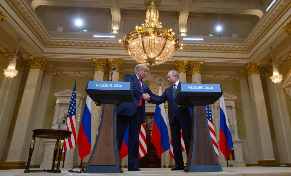 President Donald Trump and Russian President Vladimir Putin in Helsinki, Finland, on July 16, 2018.