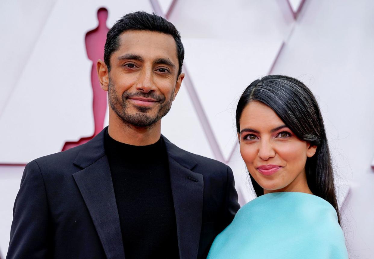 Riz Ahmed and Fatima Farheen Mirza attend the 93rd Annual Academy Awards at Union Station on April 25, 2021 in Los Angeles, California