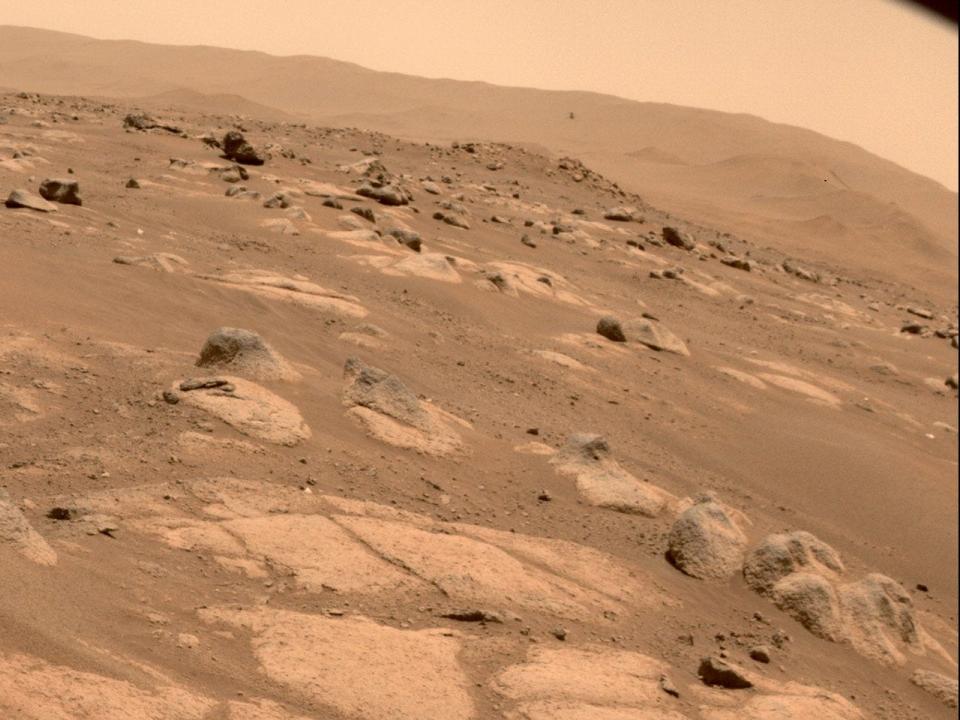The Ingenuity helicopter flies on Mars on April 30.