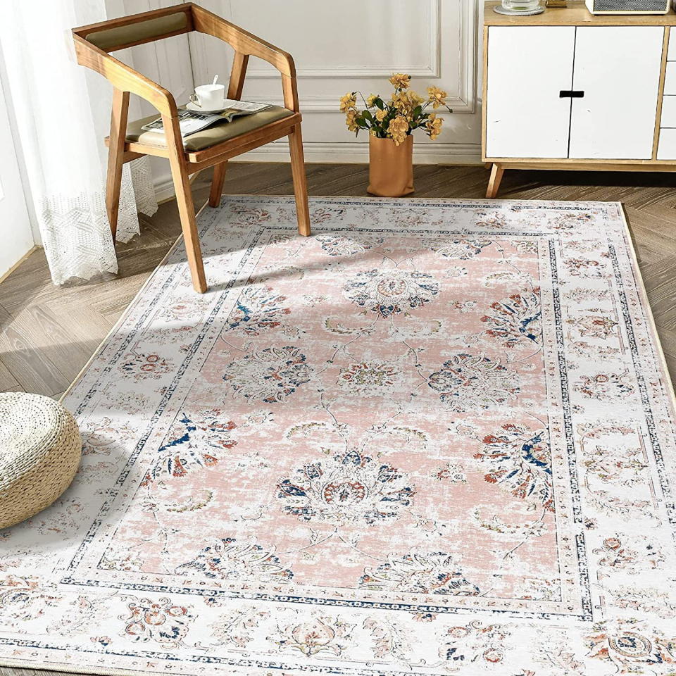 <p><a href="https://go.redirectingat.com?id=74968X1596630&url=https%3A%2F%2Fwww.walmart.com%2Fip%2FJinchan-Farmhouse-5x7-Area-Rug-Pink-Foldable-Oriental-Vintage-Distressed-Rug-Traditional-Carpet-for-for-Living-Room-Bedroom%2F1914651556&sref=https%3A%2F%2Fwww.goodhousekeeping.com%2Fhome-products%2Fg44593527%2Fbest-rugs-walmart%2F" rel="nofollow noopener" target="_blank" data-ylk="slk:Shop Now;elm:context_link;itc:0;sec:content-canvas" class="link ">Shop Now</a></p><p>Oriental Distressed Rug</p><p>$72.74</p><p>walmart.com</p>