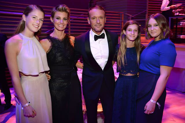 Kevin Mazur/Getty Gracie McGraw, Faith Hill, Tim McGraw, Audrey McGraw and Maggie McGraw