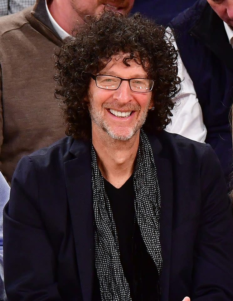 Howard Stern attends Cleveland Cavaliers vs New York Knicks game at Madison Square Garden