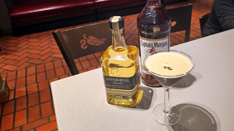 Chili's espresso martini with its base spirits