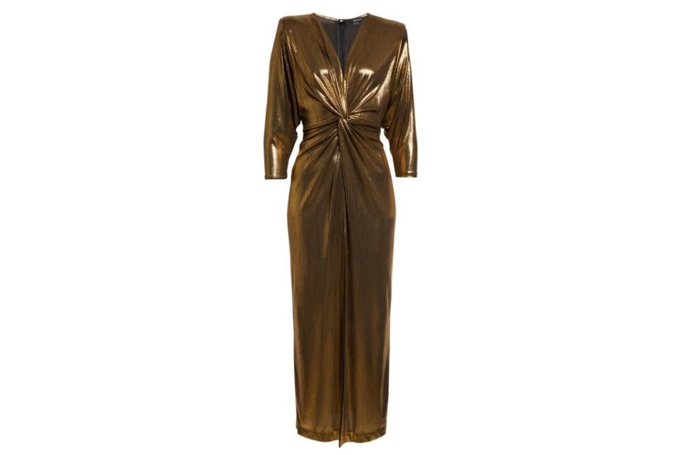 Smythe <a href="https://shop-links.co/1832760016492540529?u1=nyp-TR---" rel="nofollow noopener" target="_blank" data-ylk="slk:metallic dress;elm:context_link;itc:0;sec:content-canvas" class="link ">metallic dress</a>, $695 at Nordstrom