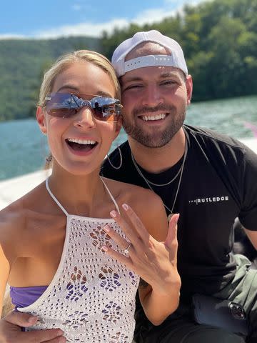 <p>Rachel Stanley Photography</p> Ali Taylor and Gary Wayne celebrate their newly engaged status.