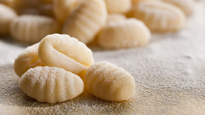 gnocchi dusted in flour