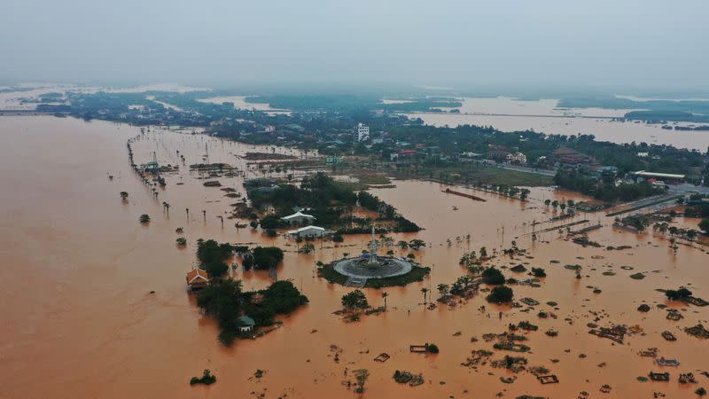 Flooded villages are seen in Quang Tri province