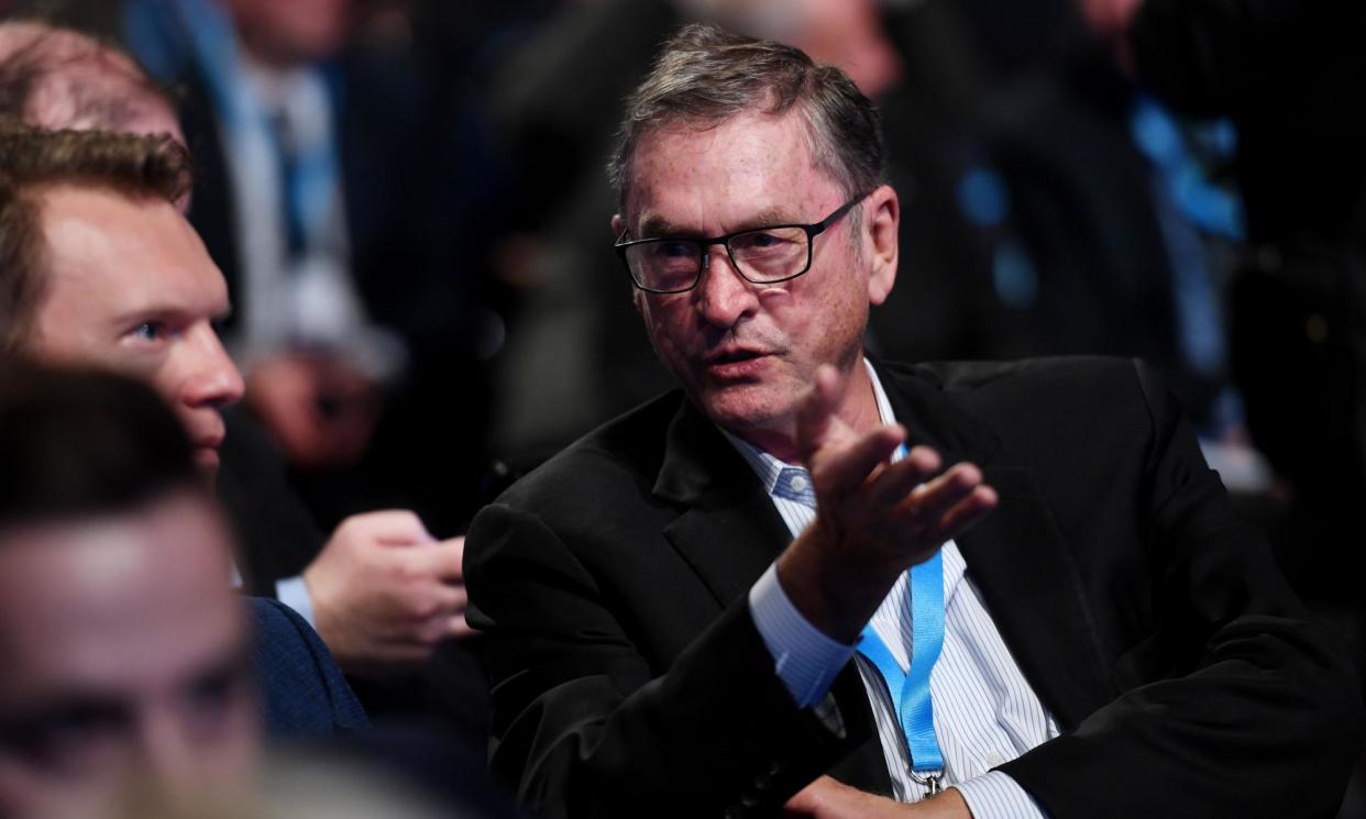 <span>Michael Ashcroft seated at the Conservative party conference.</span><span>Photograph: James Veysey/Shutterstock</span>