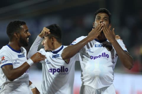 Dhanapal Ganesh Bengaluru FC Chennaiyin FC ISL 2017/18