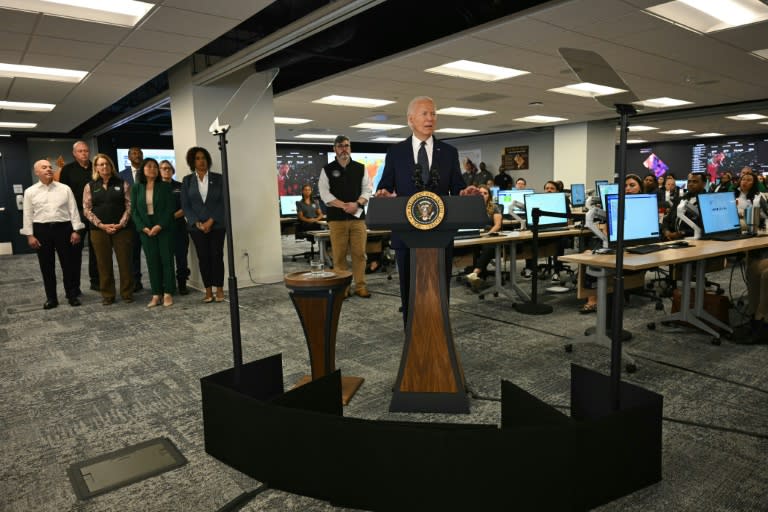 El presidentde de EEUU, Joe Biden, habla sobre el clima extremo el 2 de julio de 2024 en el Centro de Operaciones de Emergencias, en Washington (Jim Watson)