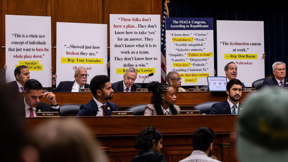 PHOTO: Representative Jamie Raskin speaks during a hearing titled 'Basis for an Impeachment Inquiry of President Joseph R. Biden Jr.,' Sept. 28, 2023, in Washington. (Anna Rose Layden/Bloomberg via Getty Images)