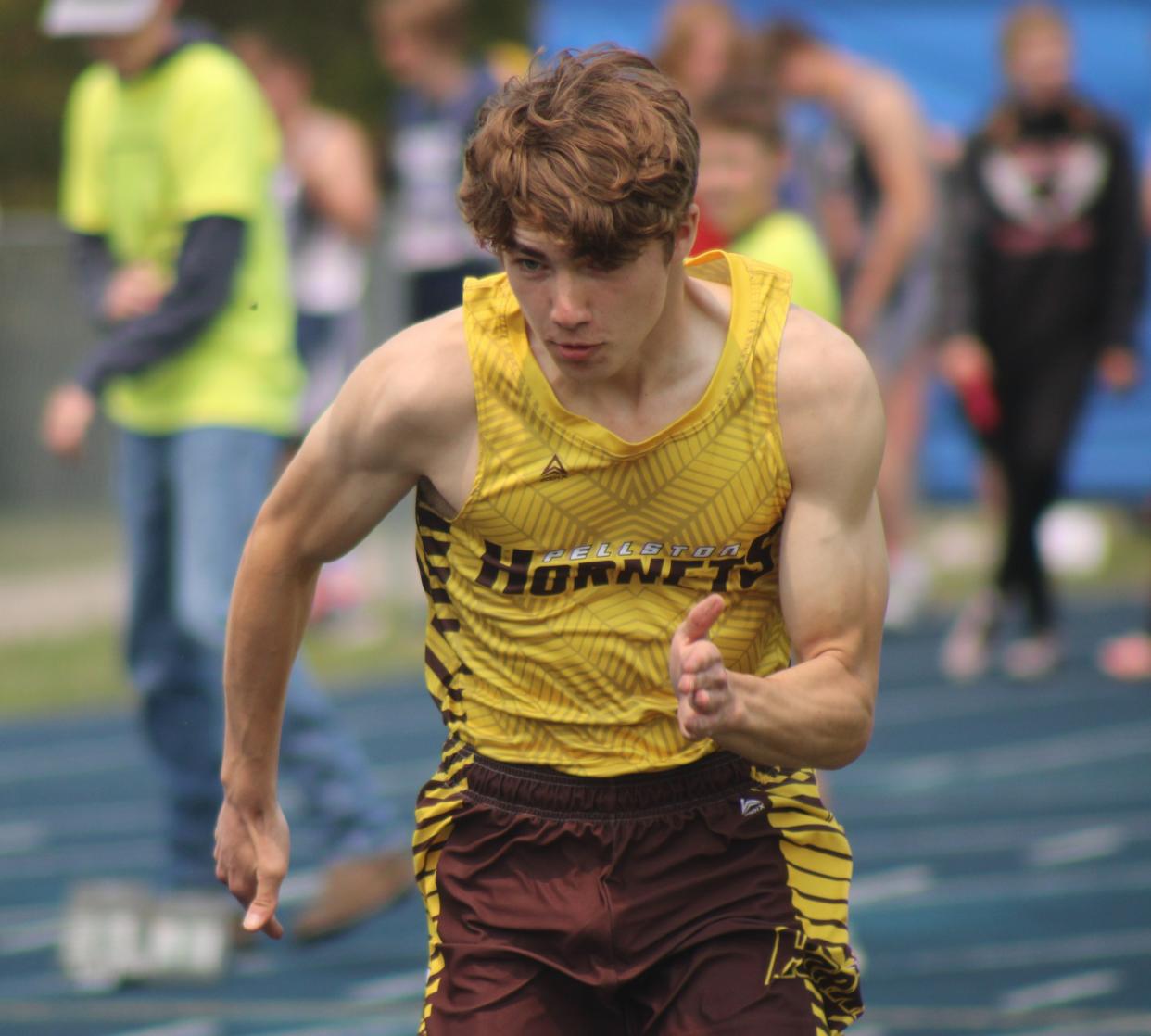Laith Griffith has thrived as a sprinter during his career with the Pellston track and field program.