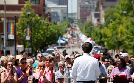 Democratic 2020 U.S. presidential candidate Mayor Pete Buttigieg campaigns at Capital Pride LGBTQ celebration at Iowa State Capitol in Des Moines
