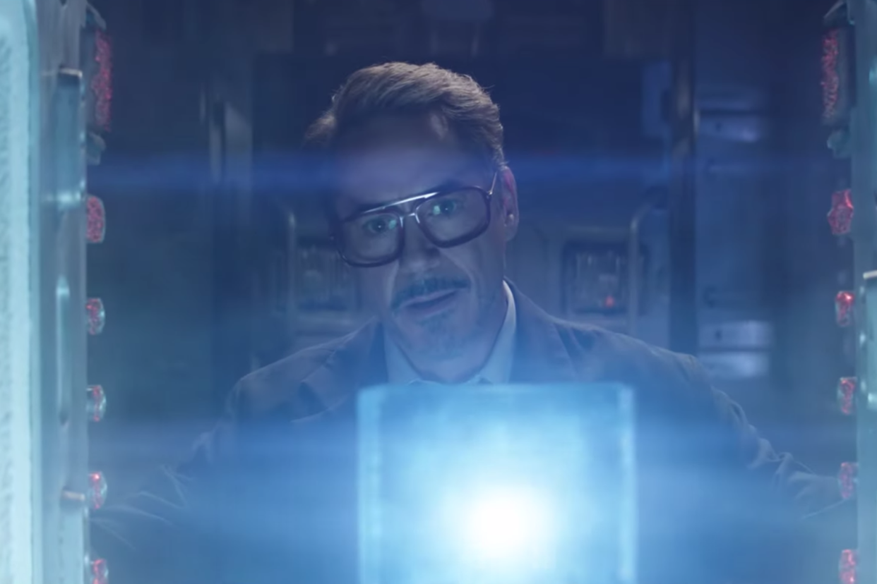 Robert Downey Jr.'s Tony Stark in a key scene from Avengers: Endgame. (Cinesite)