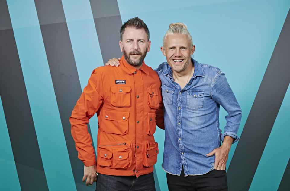 John Fendley and Jimmy Bullard host Soccer AM. (Sky)