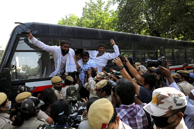 Protest after the death of a rape victim in New Delhi