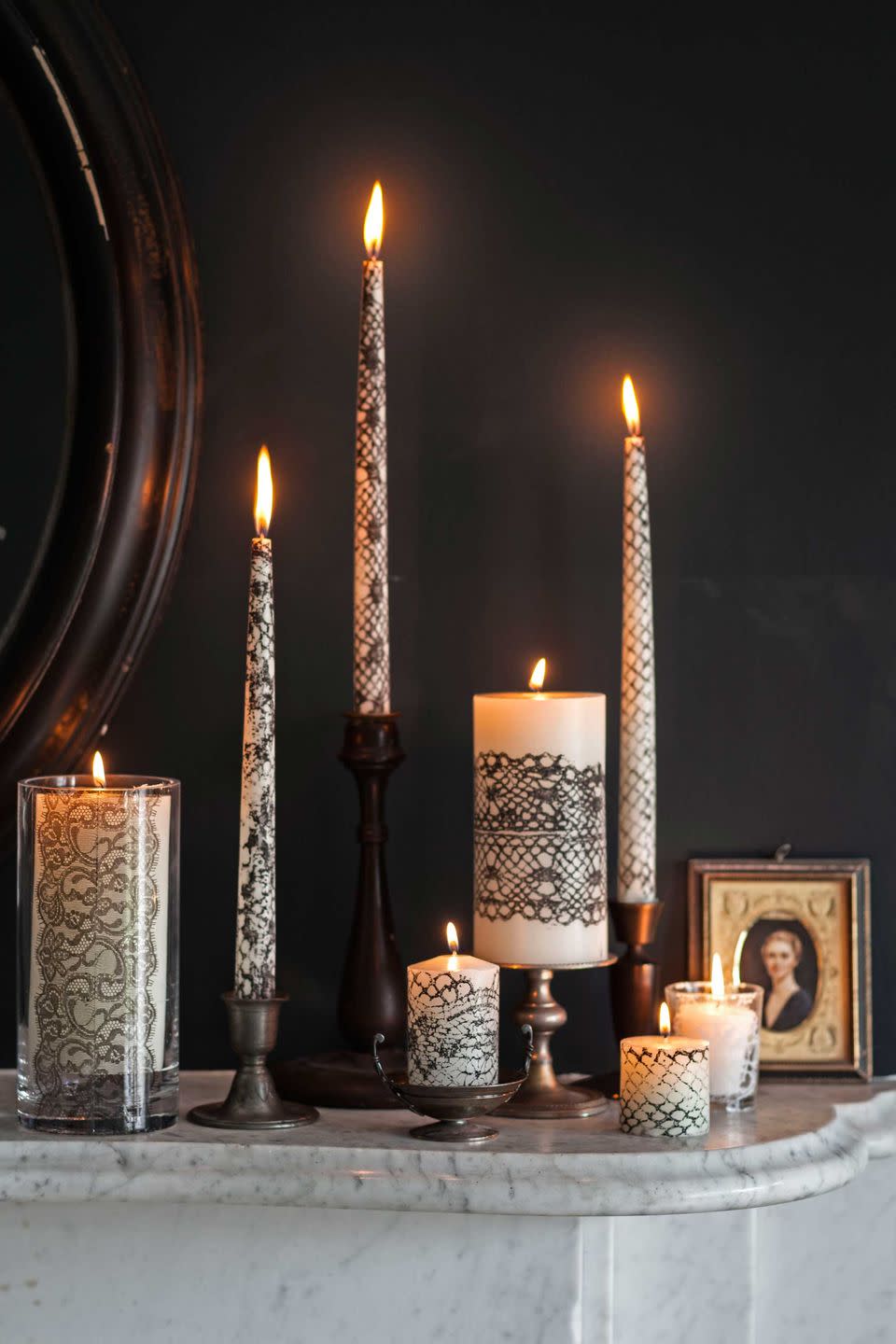 Lace Wrapped Candles