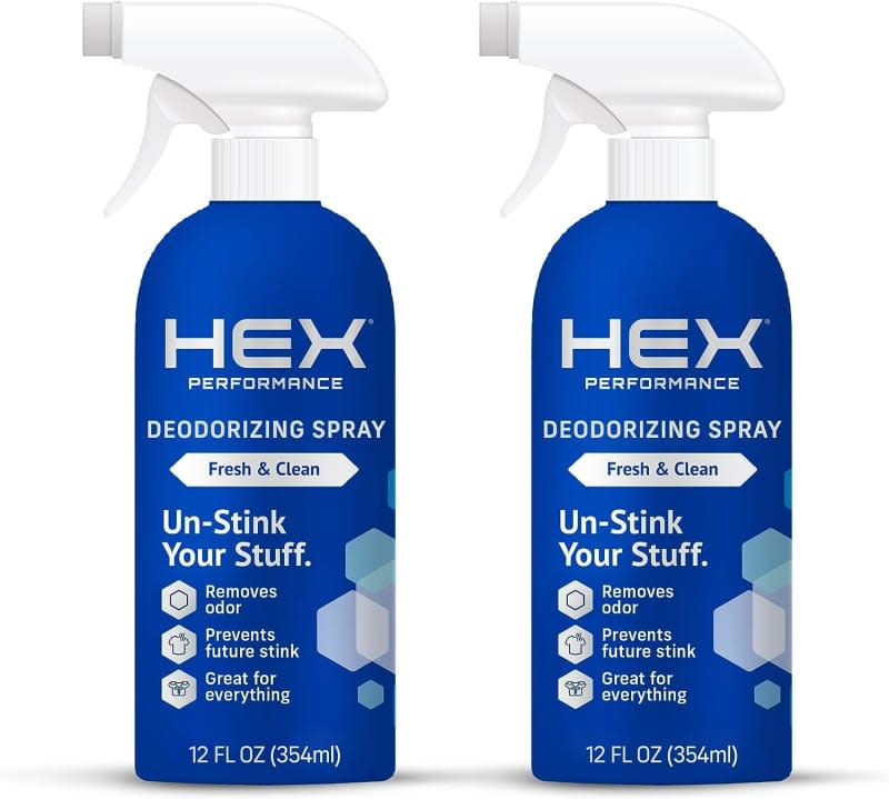 HEX Performance Fragrance-Free Deodorizing Spray, 2-Pack