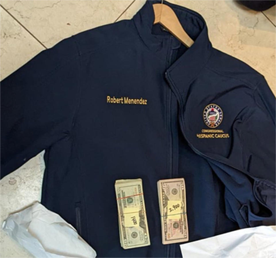 Federal investigators allege they found money stuffed in Menendez jackets when they executed a search warrant in June 2022. (USDC Southern District of New York)