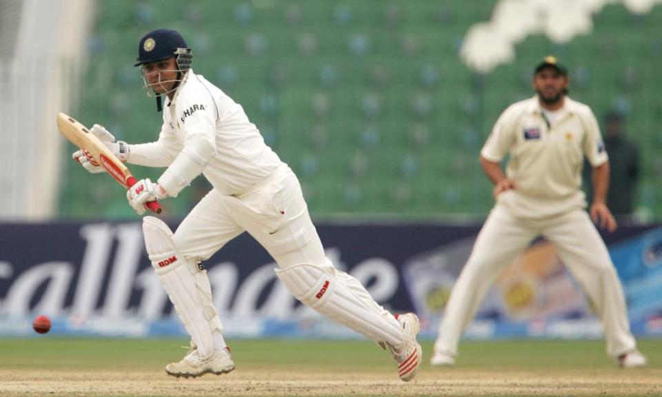 Virender Sehwag in action for India against Pakistan in 2006.