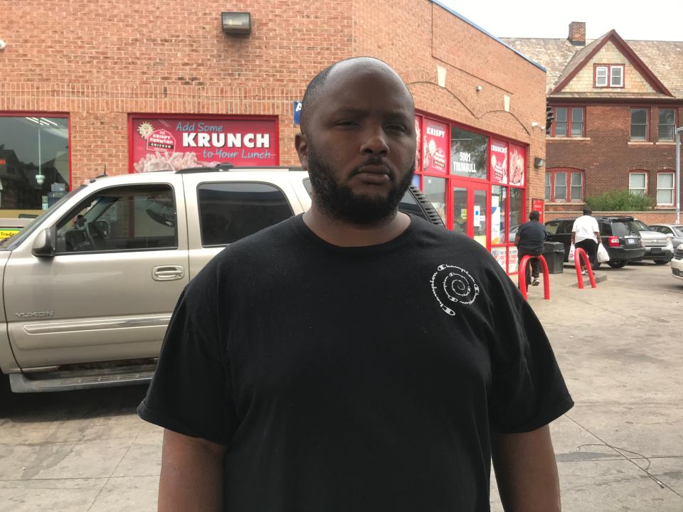 Shawn Davis, 30, of Detroit, says car accidents could be prevented if drivers weren't distracted by their phones.