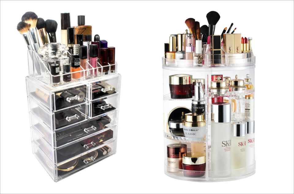 Never struggle to find that perfect red lipstick again. Clear containers let you see your makeup at a glance. (Photo: Amazon)