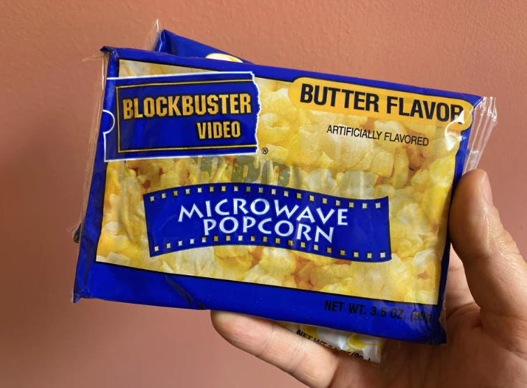 Blockbuster Video Microwave Popcorn package