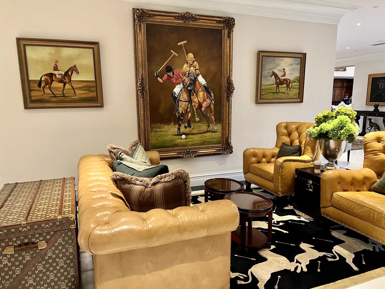 Throughout the lobby of The Equestrian, guests will see horse-themed paintings and decor. (Photo: Terri Peters)