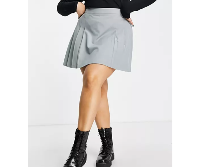 Haylen Tan Pleated Mini Skirt