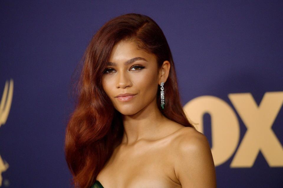 Zendaya 2019 Emmys Green Dress Red Hair Red Carpet