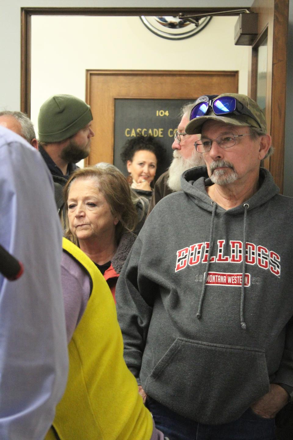 Critics of the Cascade County Commission were backed up into the hallway at last Tuesday's special meeting