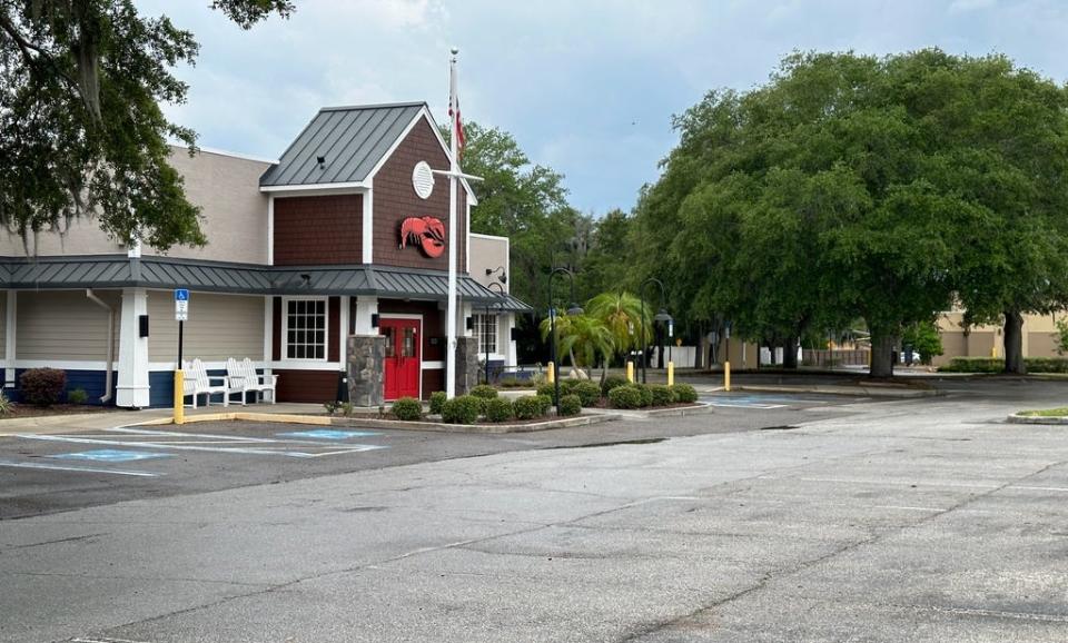 The empty parking lot on Monday (May 13, 2024) at Red Lobster, 10010 U.S. 441 in Leesburg.